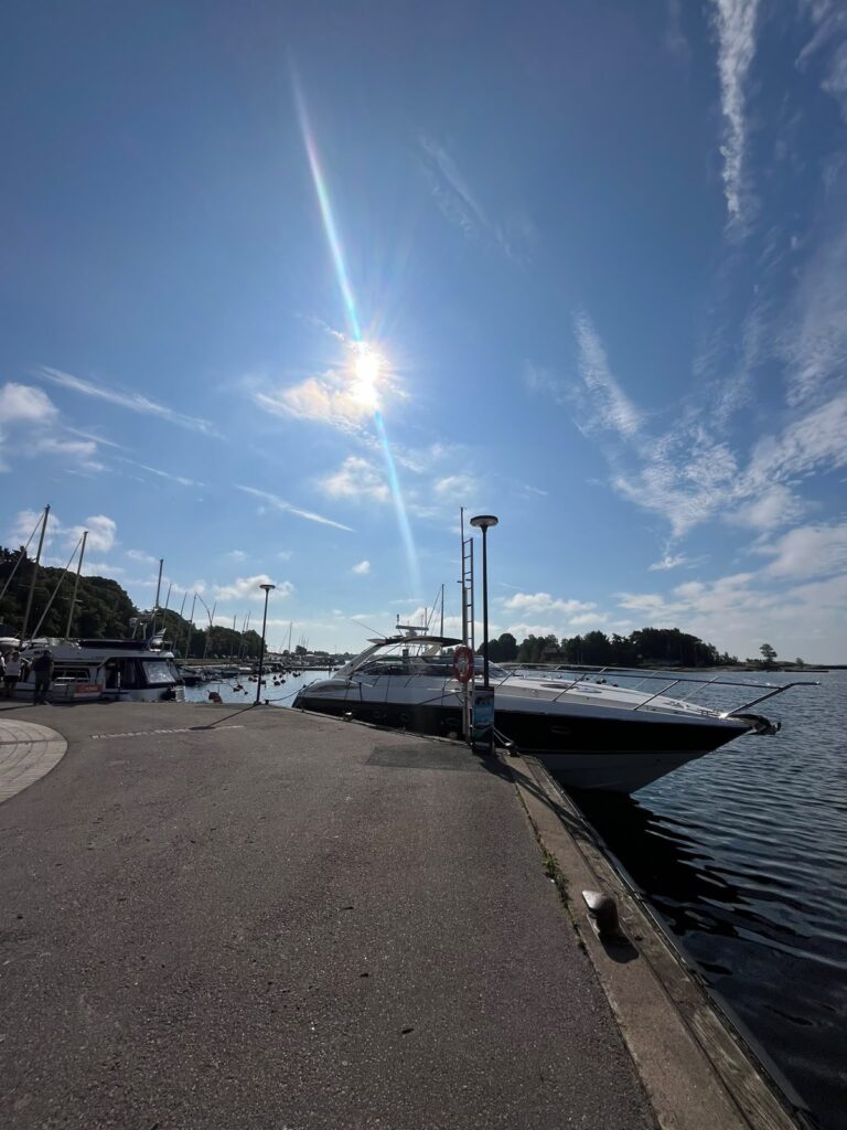 Pokerface alongside a sunny Helsinki quay